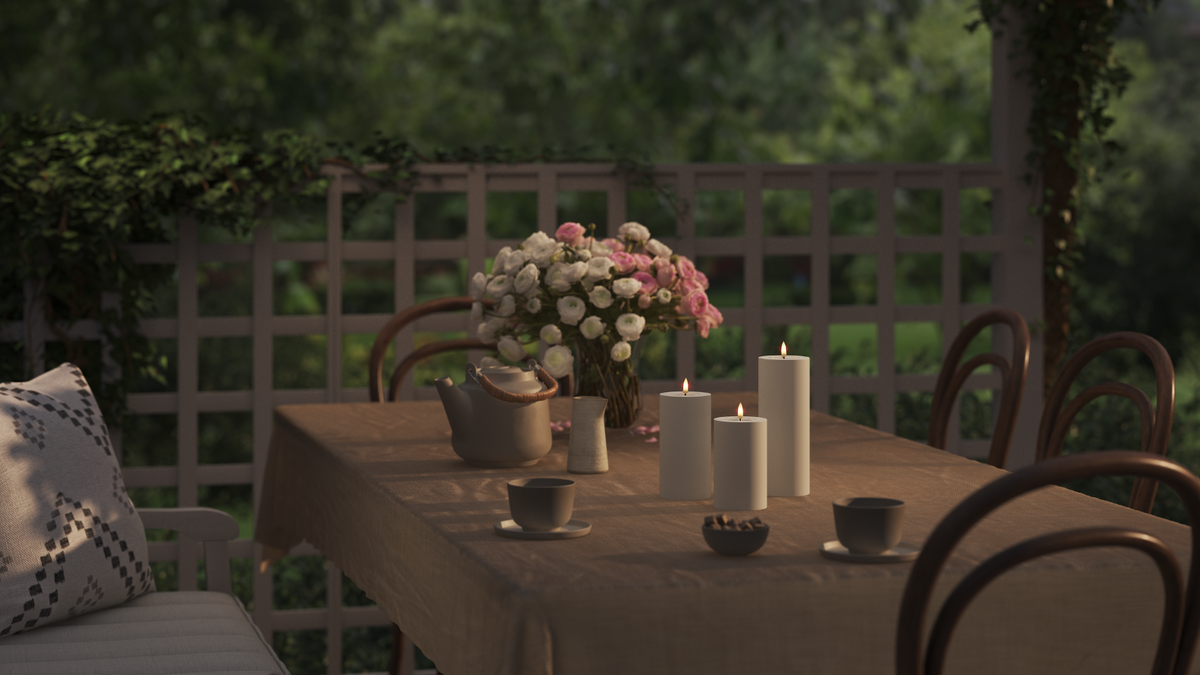Luces al aire libre LED Vela pilar Con LED LED realista