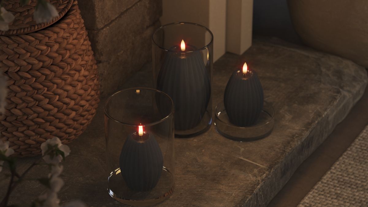 LED Rill lys med naturtro LED flamme