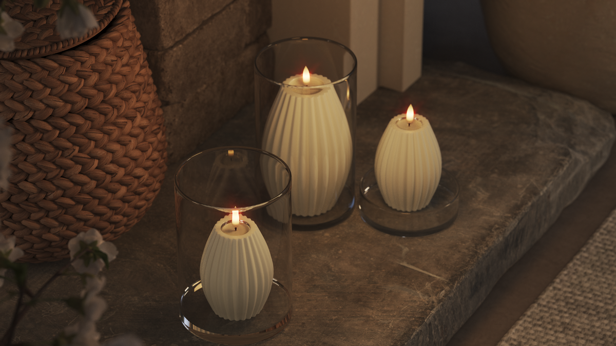 LED rillelys med naturtro LED flamme
