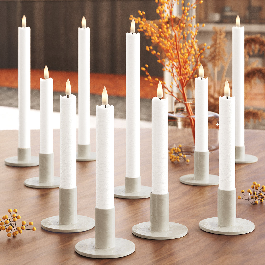 Romance LED Dinner candle package - White - 6 pieces 15 cm | 4 pieces 24 cm