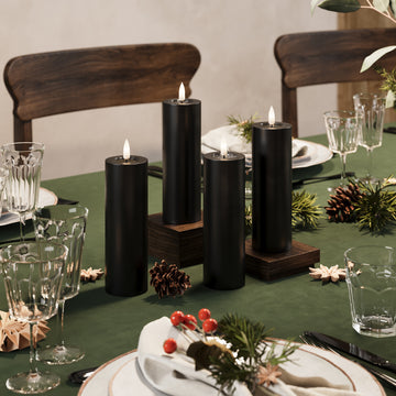 LED Blockljus Ø 5 x 15 cm Svart - 4 st