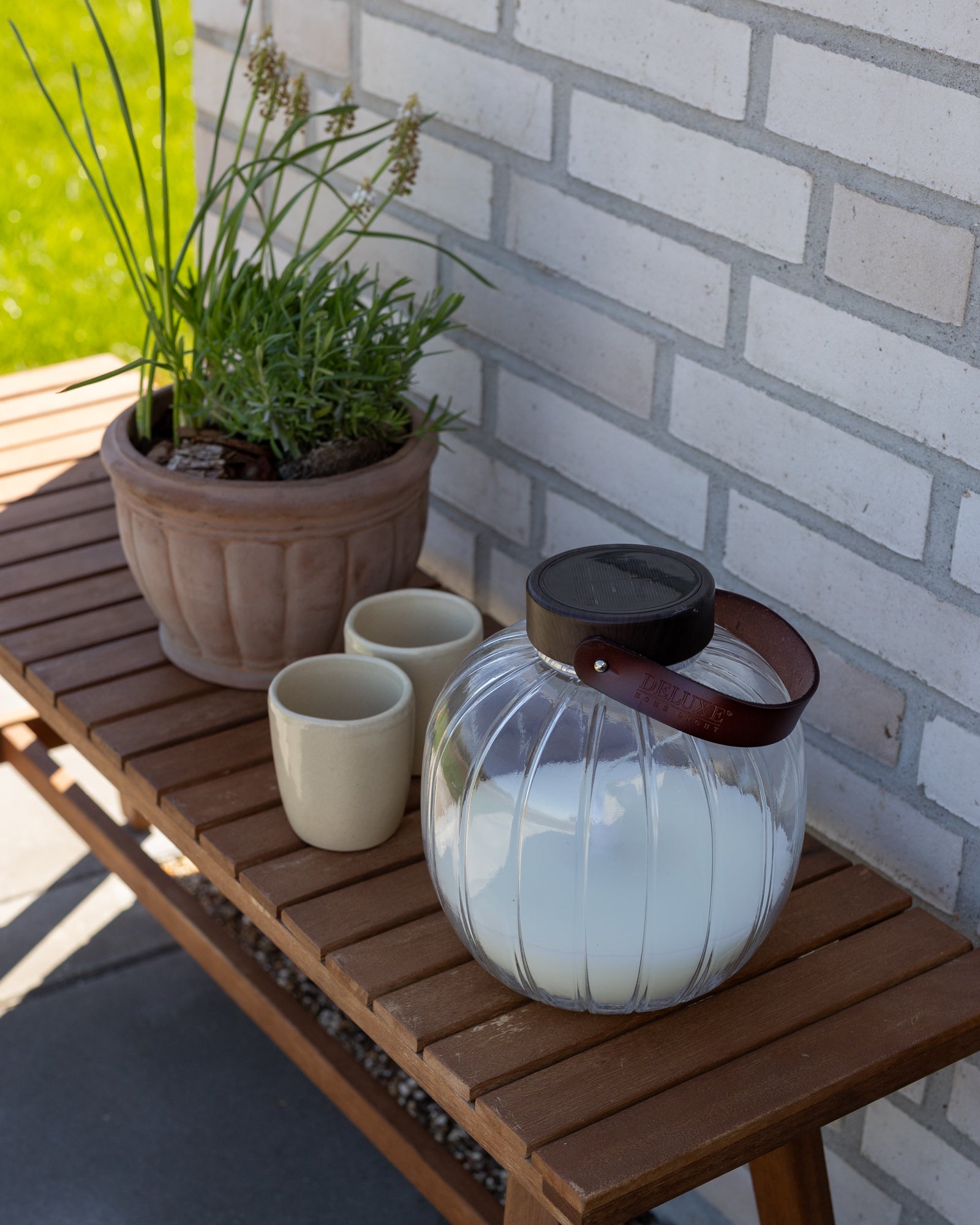 Deluxe Homeart LED-klaasist latern 20cm LED-laternad 5