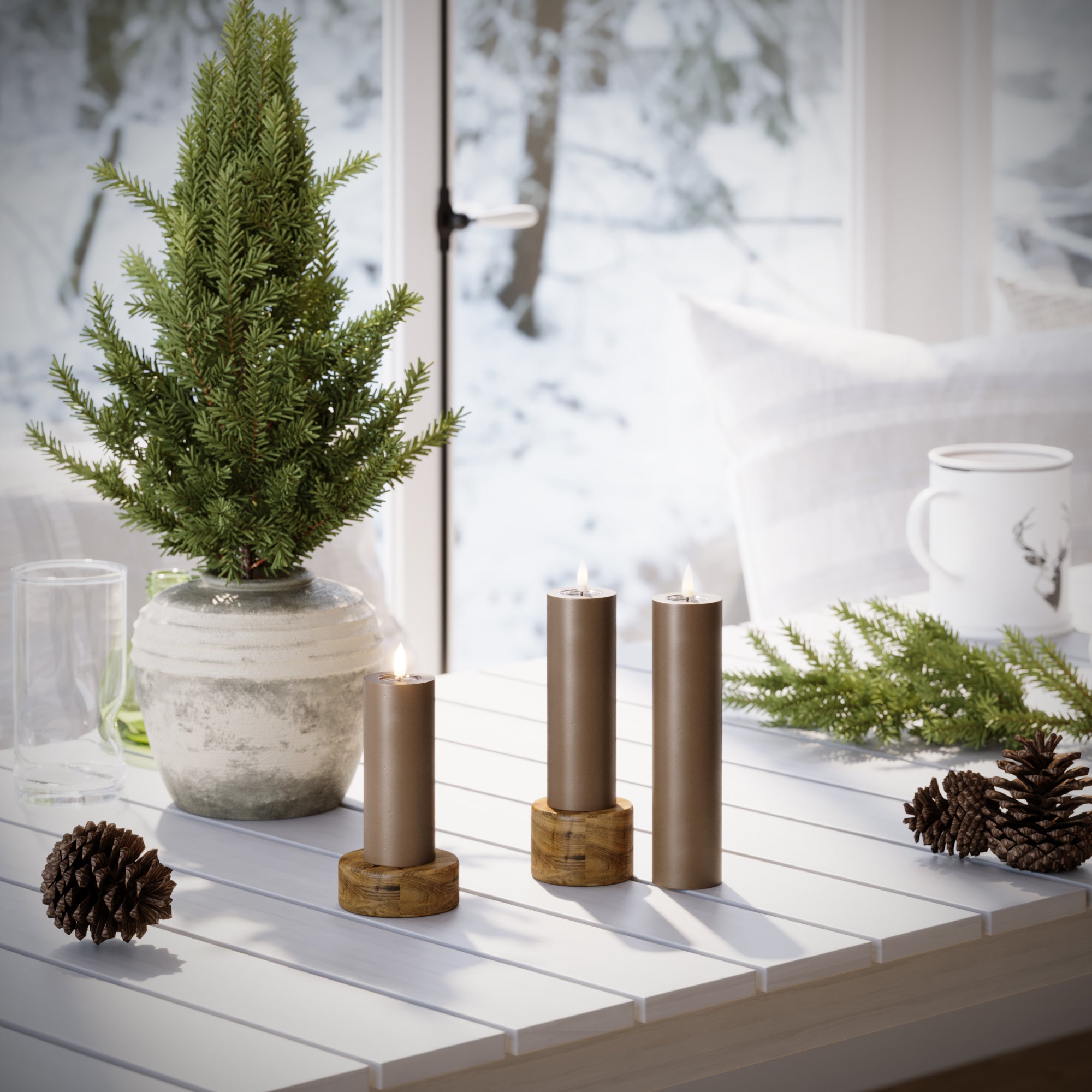 LED μπλοκ φως - Ø 5 x 12.5 + 15 + 20 cm Καραμέλα