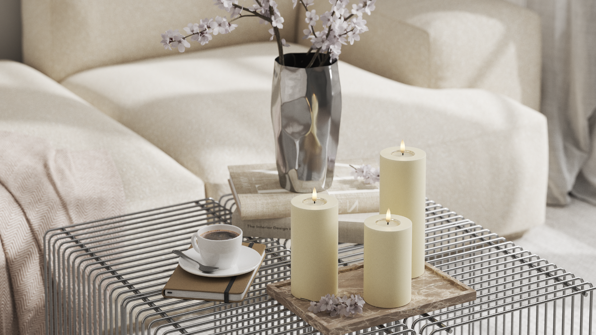 LED de vida real Vela pilar Com design wetlook ™