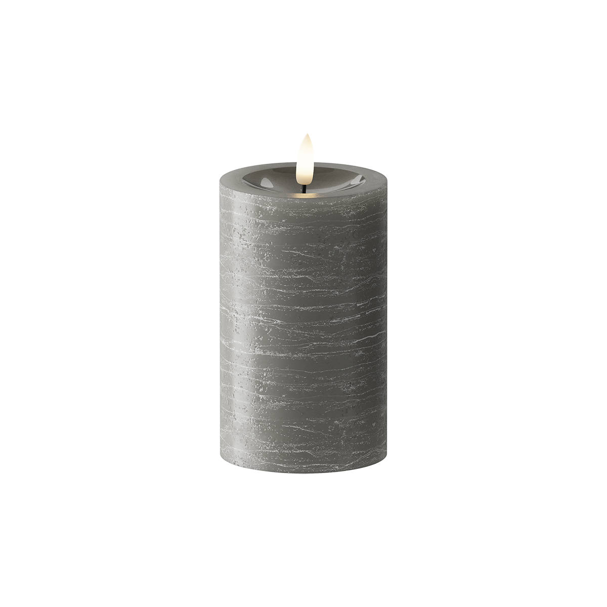 LED Pillar candle Ø 7.5 x 12.5 cm Dark grey