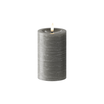 LED Pillar candle Ø 7.5 x 12.5 cm Dark grey