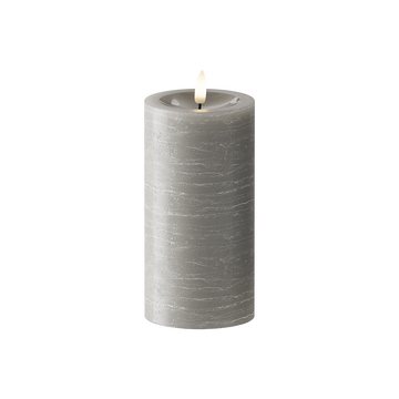 LED Pillar candle Ø 7.5 x 15 cm Gray