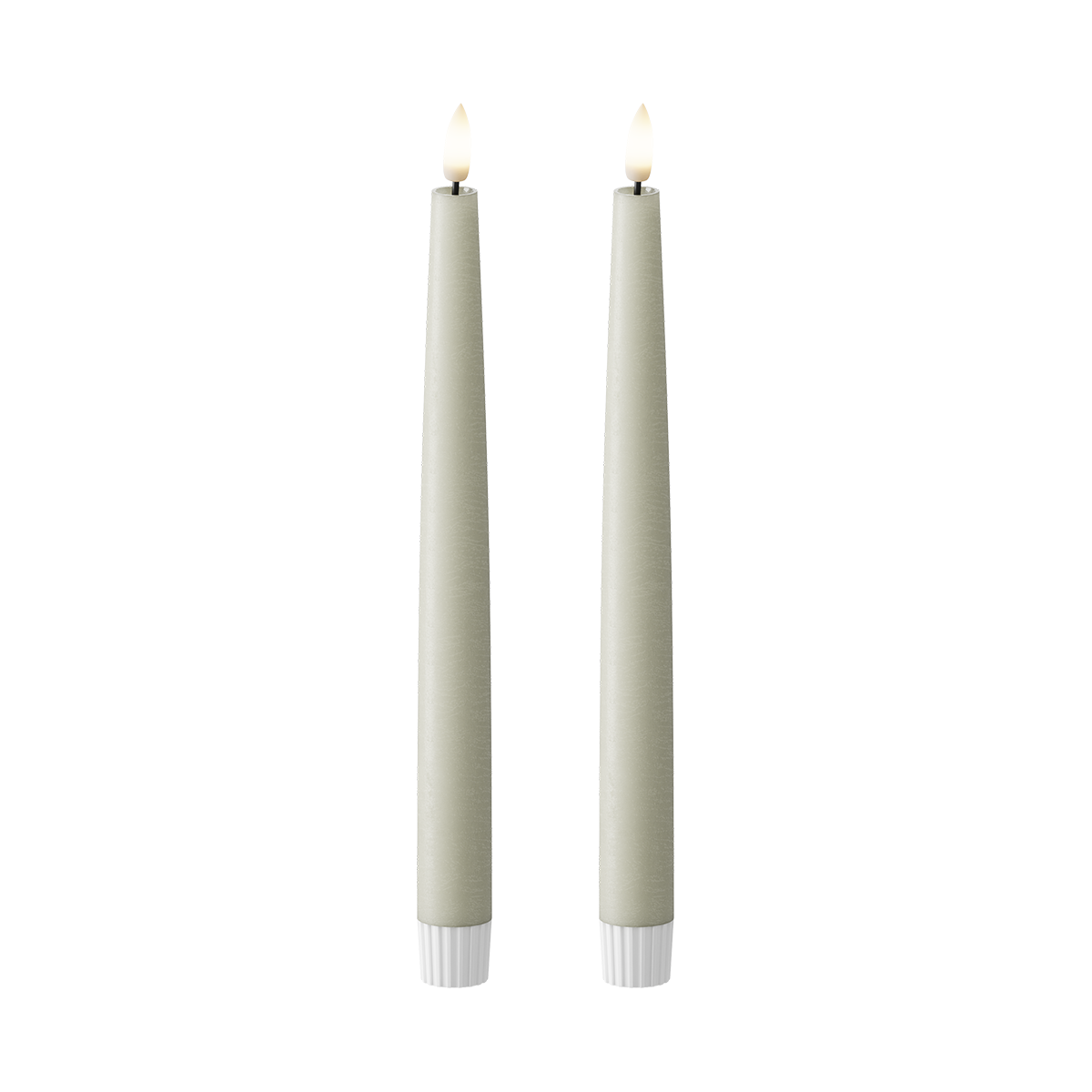 LED Dinner candle 2 pcs, Ø 2.2 x 25 cm Sage green