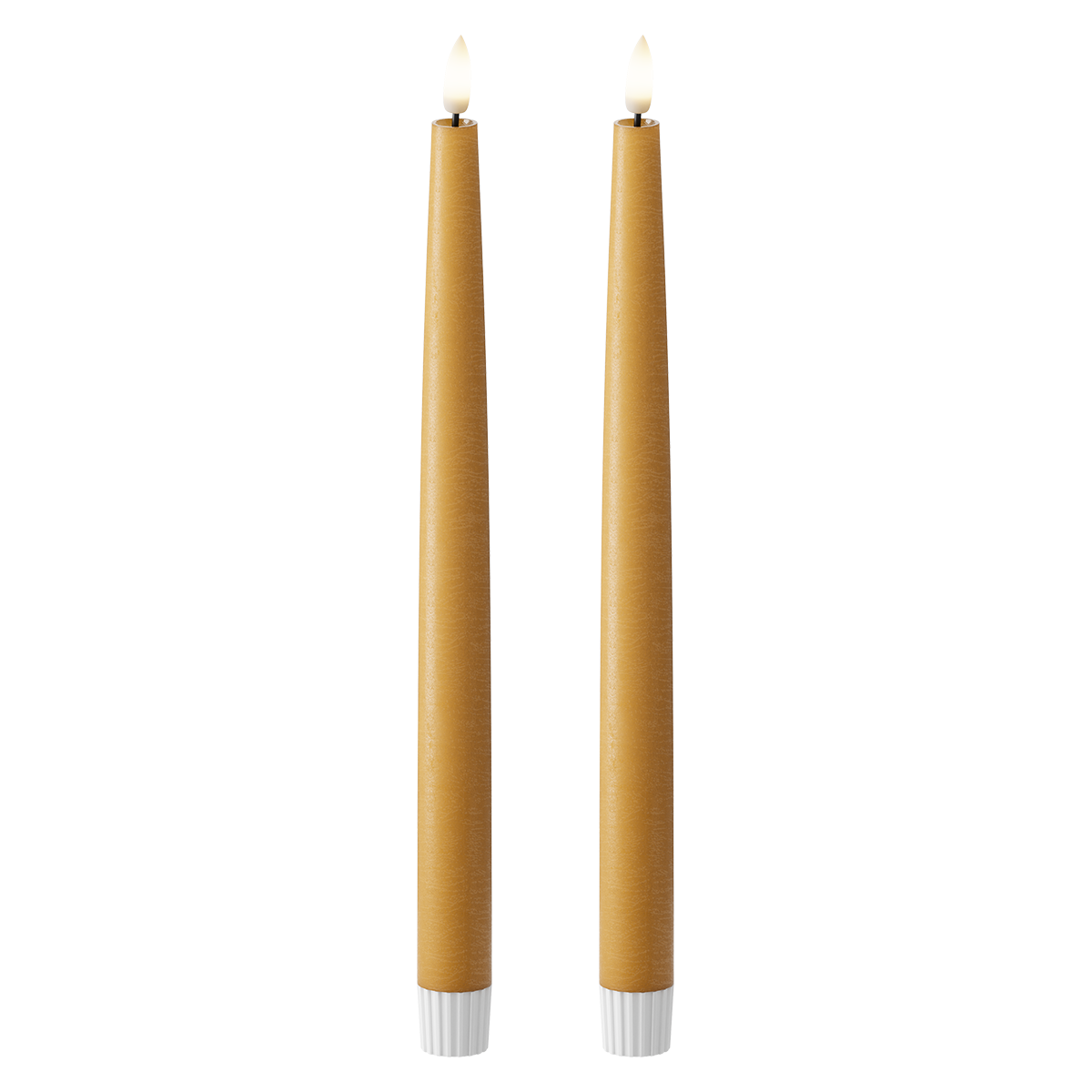 LED Dinner candle 2 pcs., Ø 2.2 x 29 cm Curry