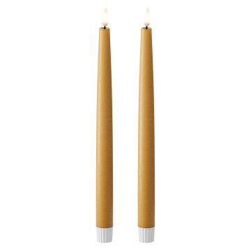 LED Dinner candle 2 pcs., Ø 2.2 x 29 cm Curry