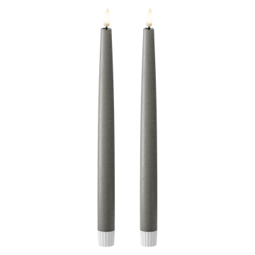 LED Dinner candle 2 pcs, Ø 2.2 x 29 cm Dark grey