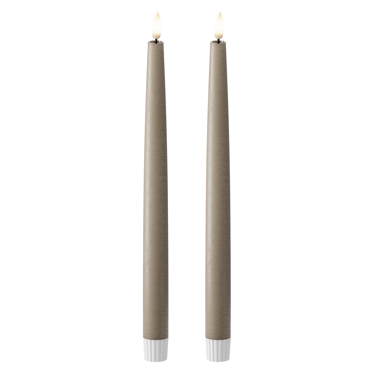LED Dinner candle 2 pcs., Ø 2.2 x 29 cm Mocha