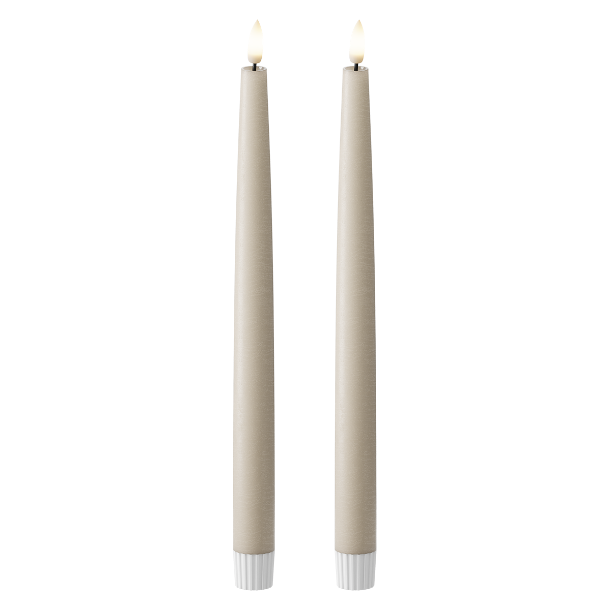 LED Dinner candle 2 pcs., Ø 2.2 x 29 cm Sand