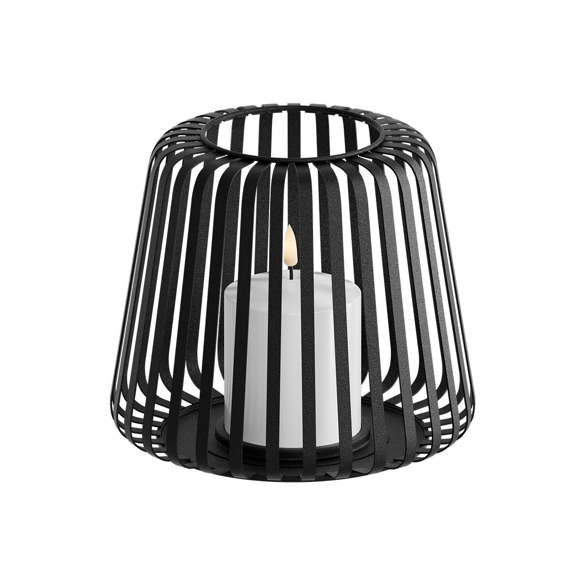 LED Lantern Ø 20 x 17 cm Black