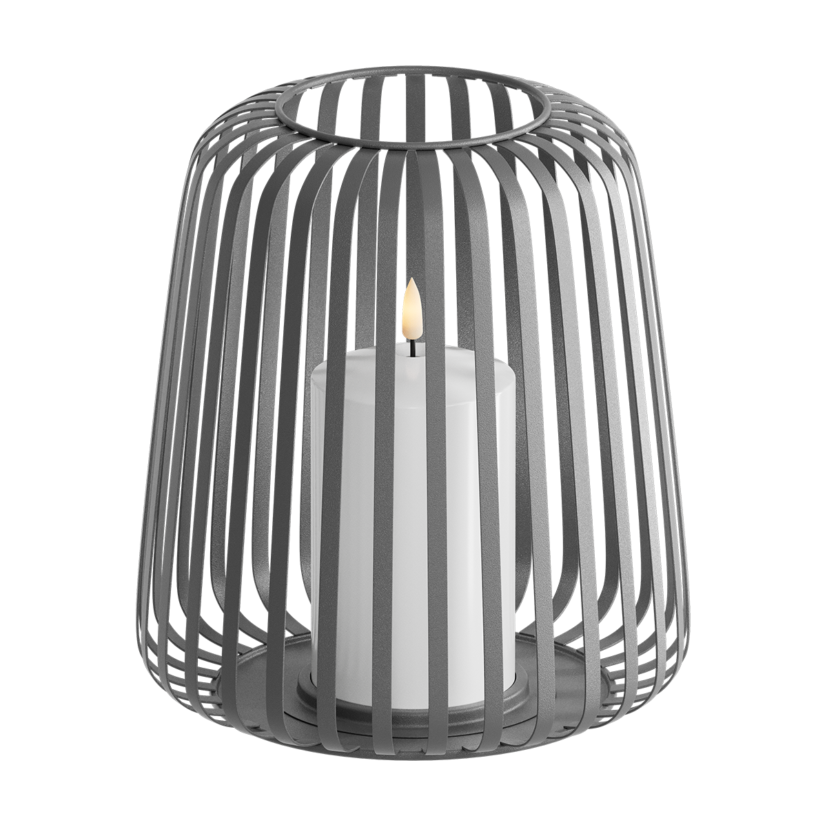 LED Lantern Ø 20 x 22 cm Gray