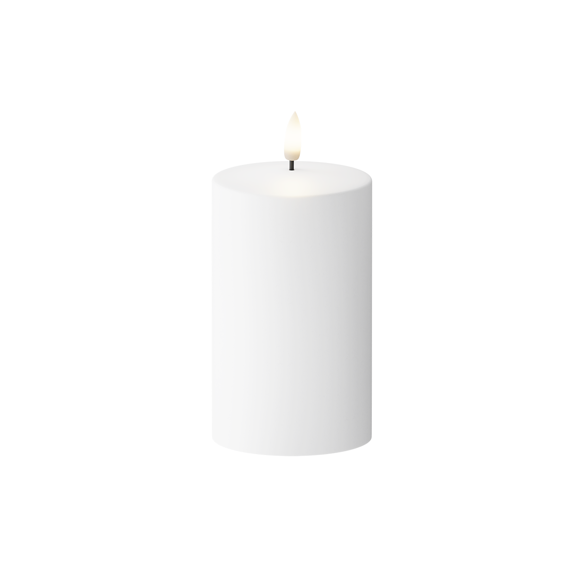 Solar cell LED Outdoors Pillar candle Ø 7.5 x 12.5 cm White