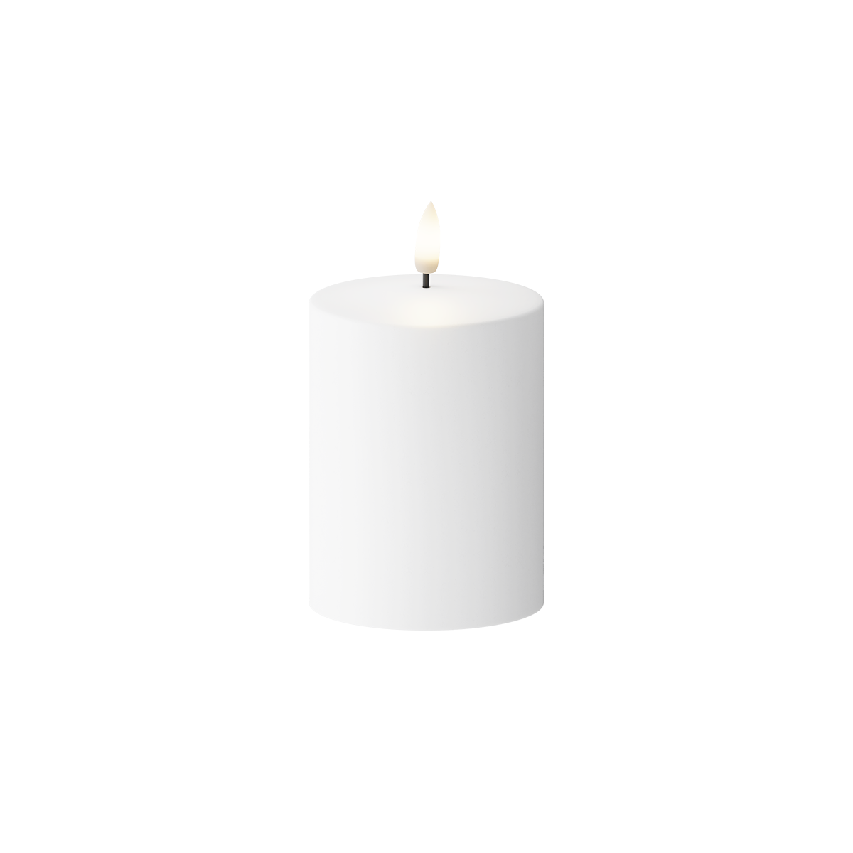 Solar cell LED Outdoors Pillar candle Ø 7.5 x 10 cm White