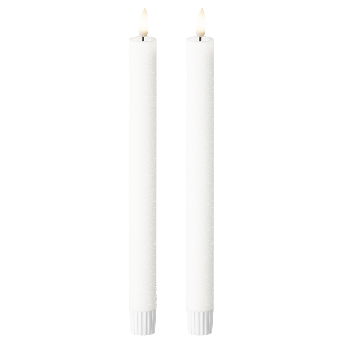 LED Dinner candle 2 pieces, Ø 2.2 x 24.5 cm White