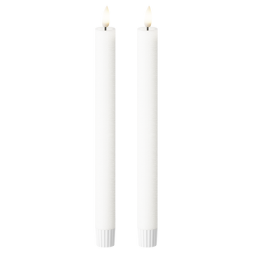 LED Dinner candle 2 pieces, Ø 2.2 x 24.5 cm White