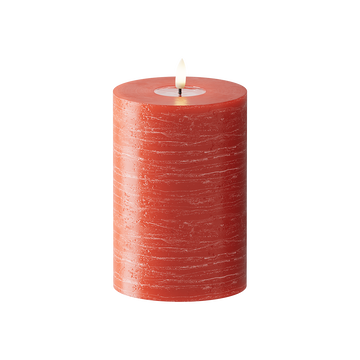 LED Pillar candle WetLook Ø 10 x 15 cm Red