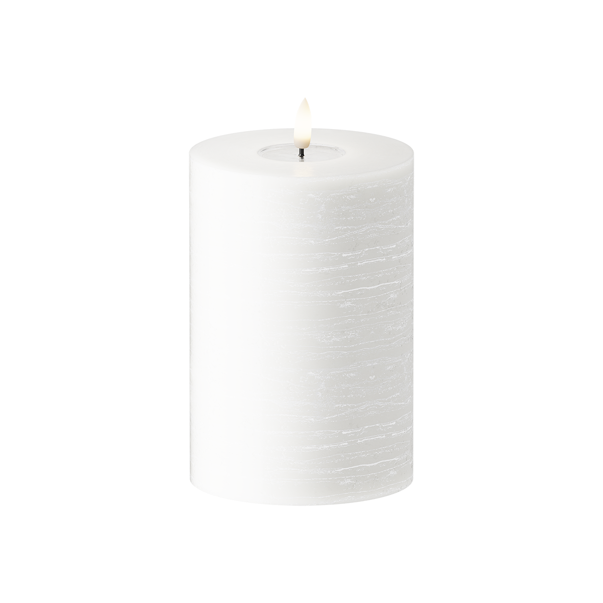 LED Pillar candle WetLook Ø 10 x 15 cm White