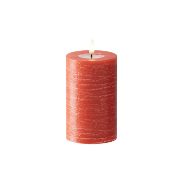 LED Pillar candle WetLook Ø 7.5 x 12.5 cm Red