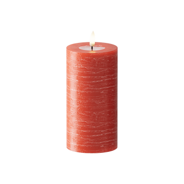 LED Pillar candle WetLook Ø 7.5 x 15 cm Red