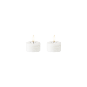 LED Tealight candle WetLook 2 pcs, Ø 4.5 x 2.5 cm White