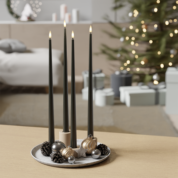 Deluxe Homeart LED Ljus Med Lack paket - Mörkgrön - 4 stycken 38 cm 1