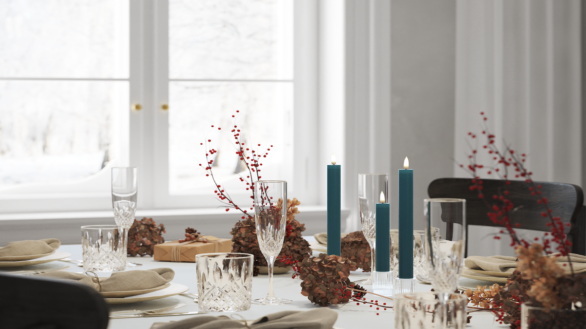 LED Kronlys med naturtro LED flamme
