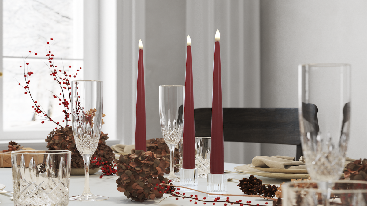 LED Shiny Dinner candle With lifelike LED flame