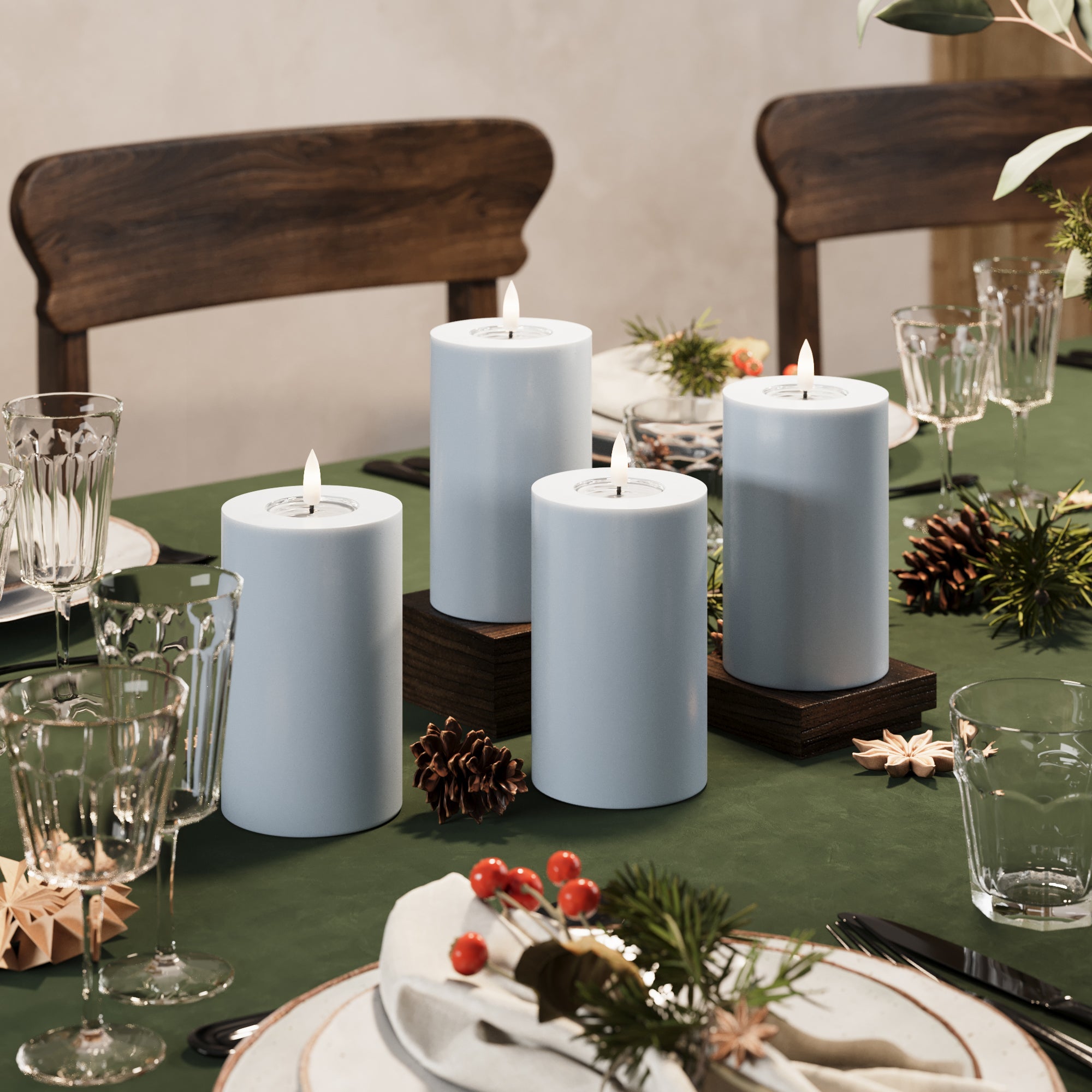 LED -ploki tuled Ø 7,5 x 12,5 cm Tolmune sinine - 4 tk