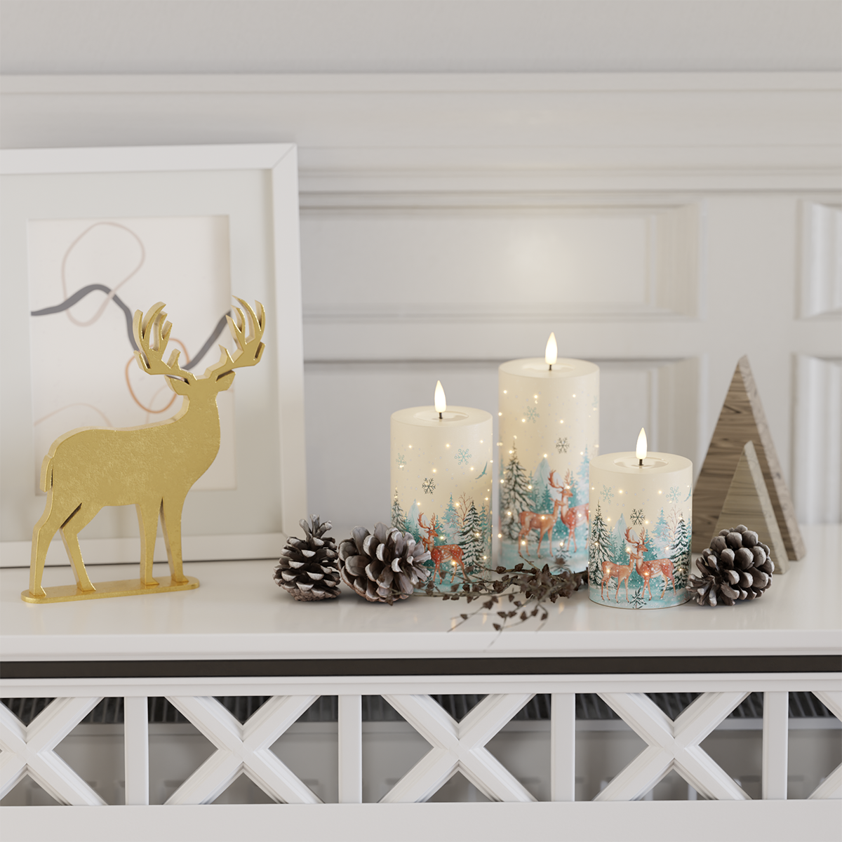 Deluxe Homeart Dárková krabička na LED voskovou svíčku s vánočním motivem Christmas 2