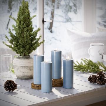 Φώτα μπλοκ LED Ø 7,5 x 20 cm Παγωμένο μπλε - 4 τεμ.