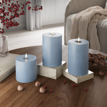 LED blokové světlo Ø 10 x 10 + 15 + 20 cm Ledově modrá