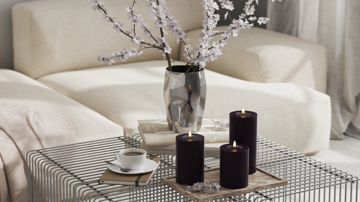 Natural faith LED Pillar candle With Wetlook ™ design