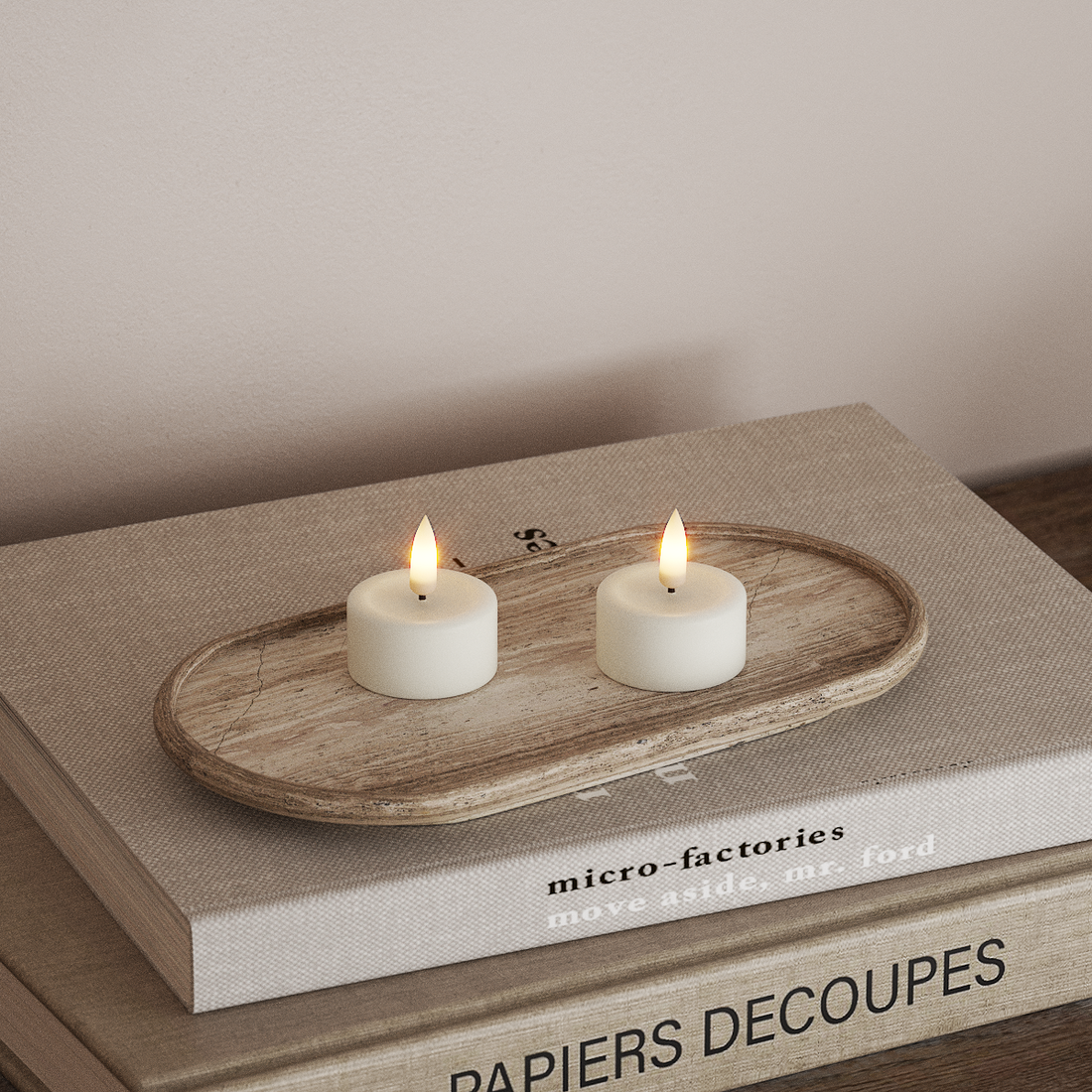 Deluxe Homeart LED Fyrfadslys 2 stk. Hvid LED fyrfadslys 4