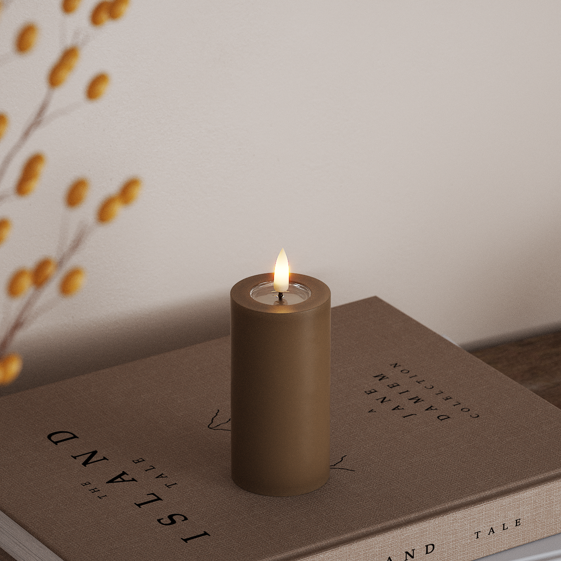 Deluxe Homeart LED blokové světlo Ø 5 x 10 cm Karamelová LED blokové světlo 4