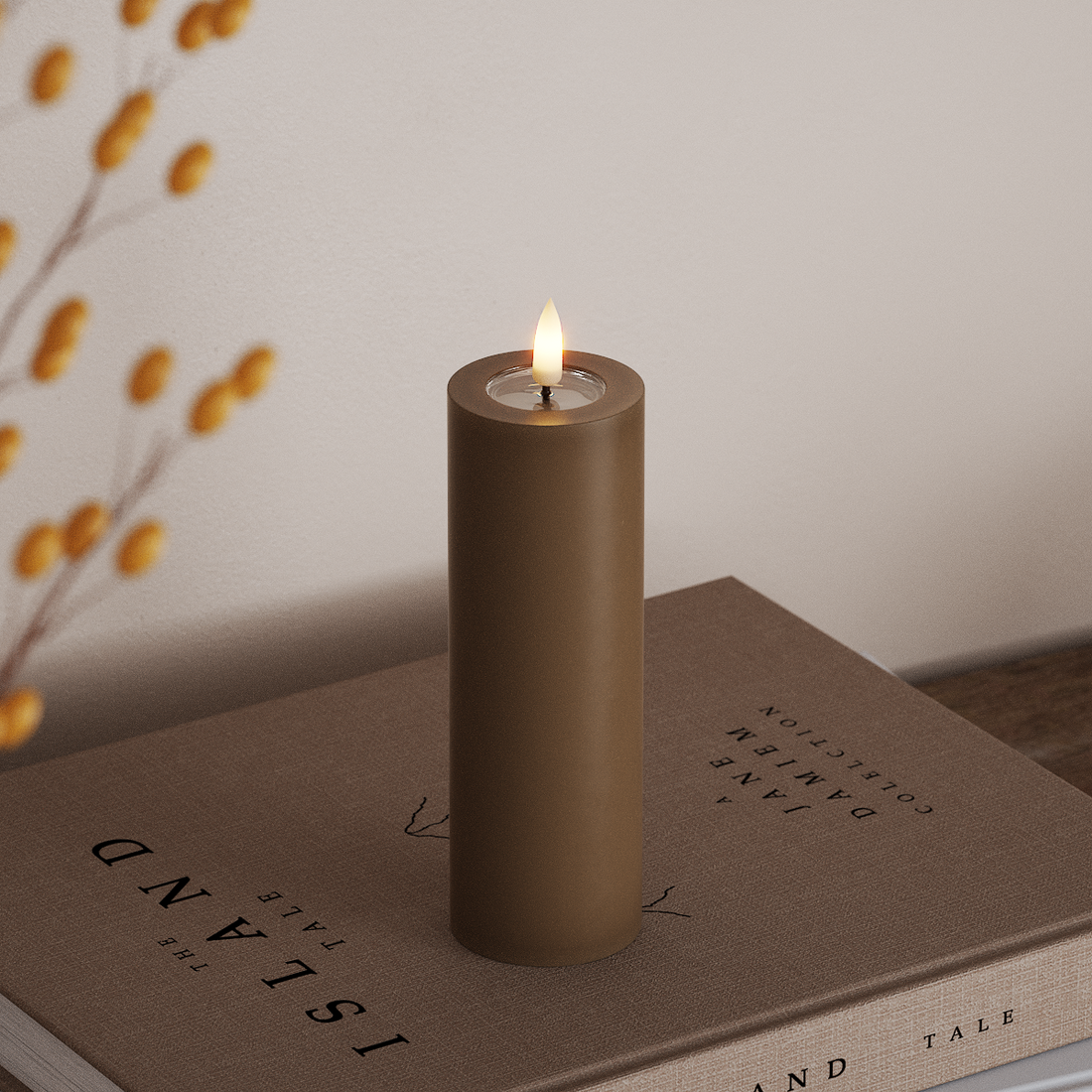 Deluxe Homeart LED blokové světlo Ø 5 x 15 cm Karamelová LED blokové světlo 4