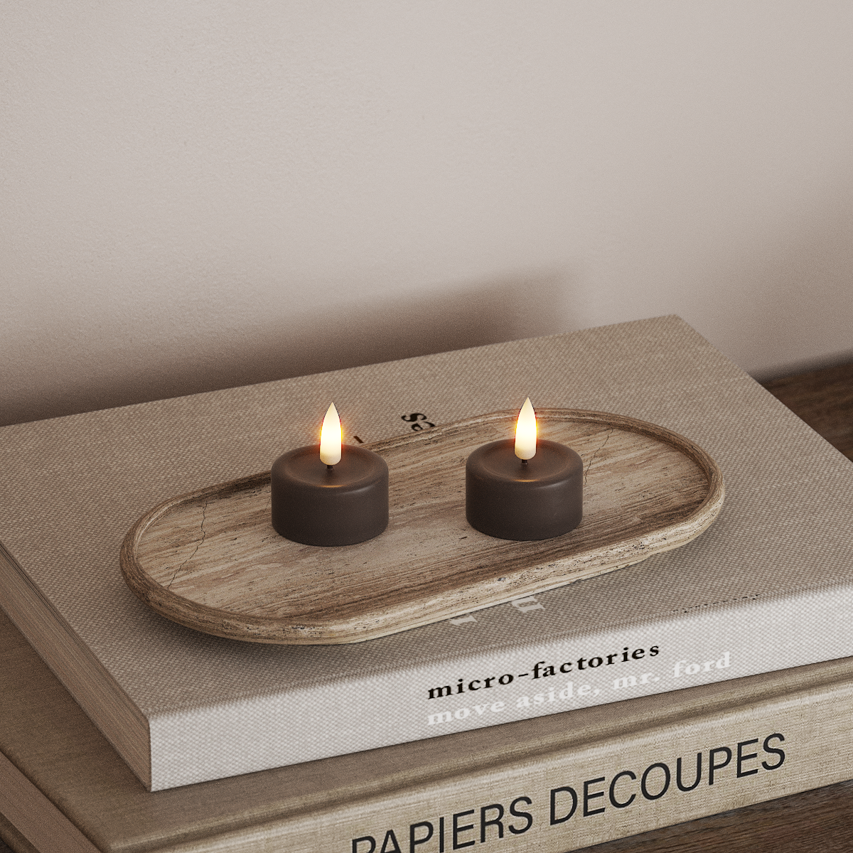 Deluxe Homeart LED čajová svíčka 2ks. Mokka LED čajová svíčka 3