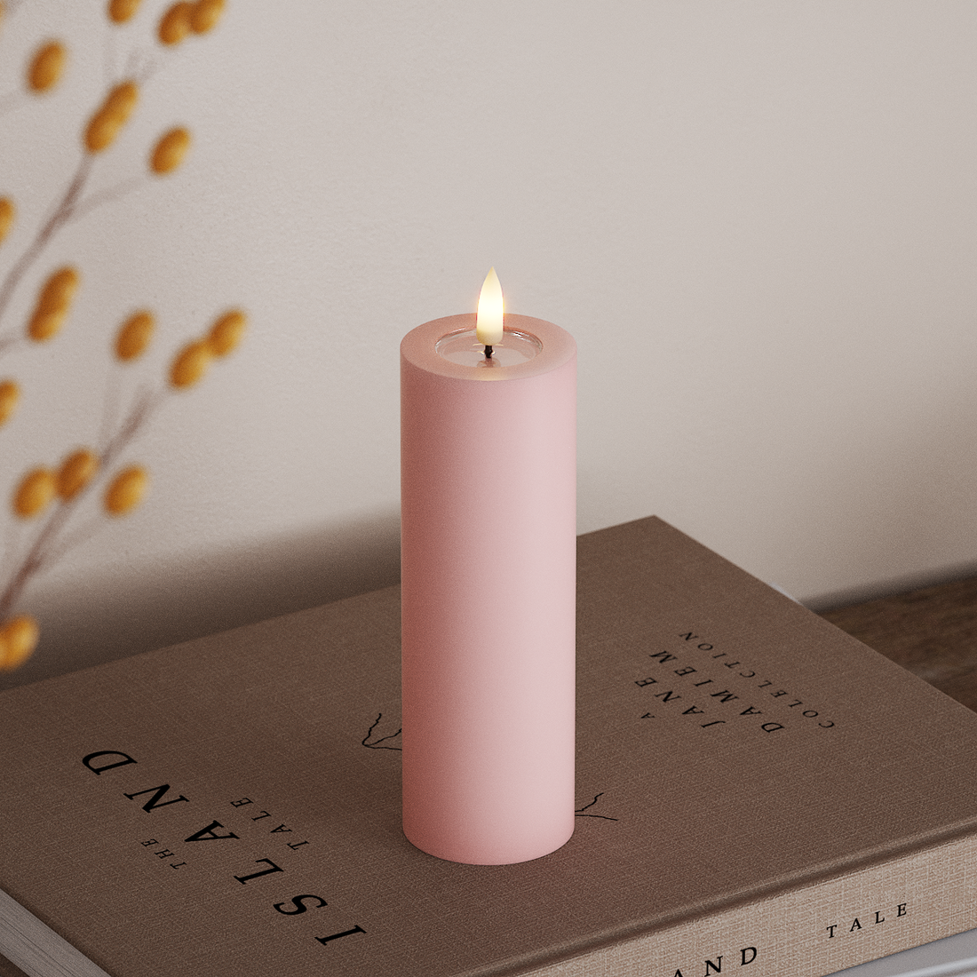 Deluxe Homeart LED plokkvalgusti Ø 5 x 15 cm Heleroosa LED-ploki tuli 4