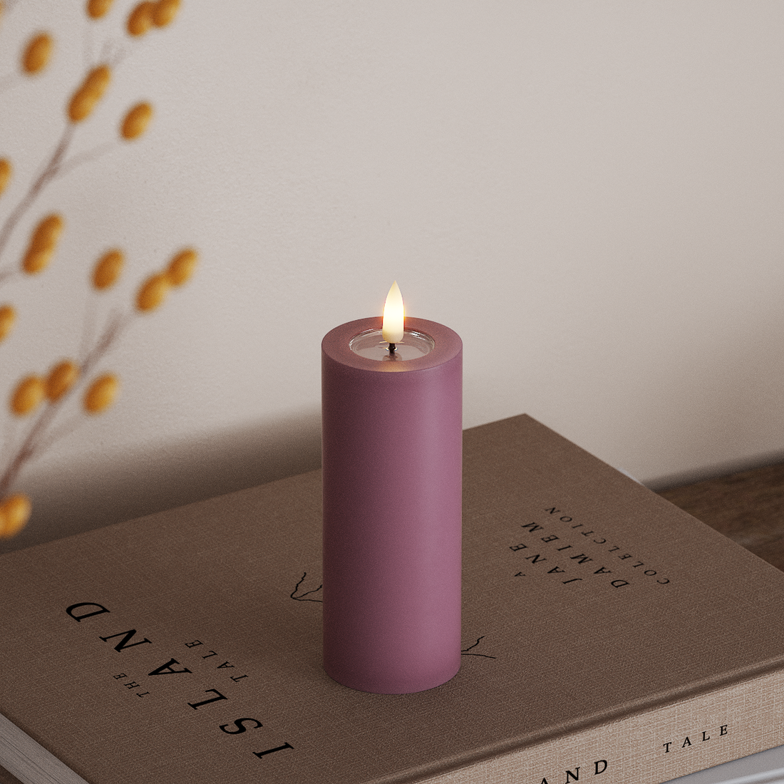 Deluxe Homeart LED Pillar candle Ø 5 x 12.5 cm Light Purple LED Pillar candle 4
