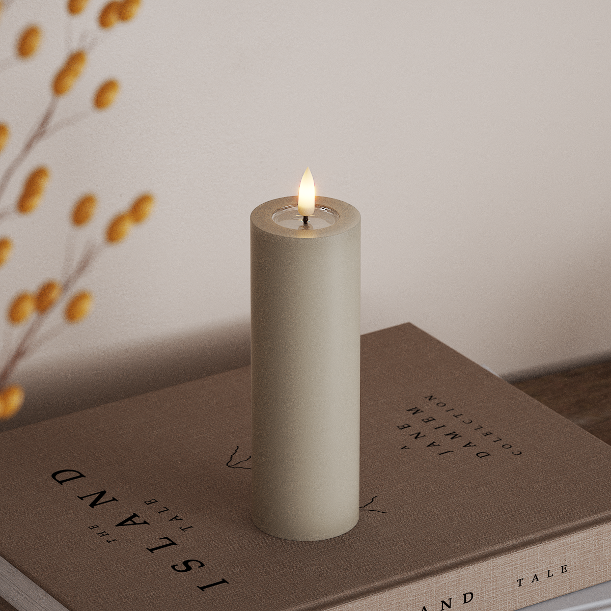 Deluxe Homeart LEDs Vela pilar Ø5x15cm Areia LEDs Vela pilar 3
