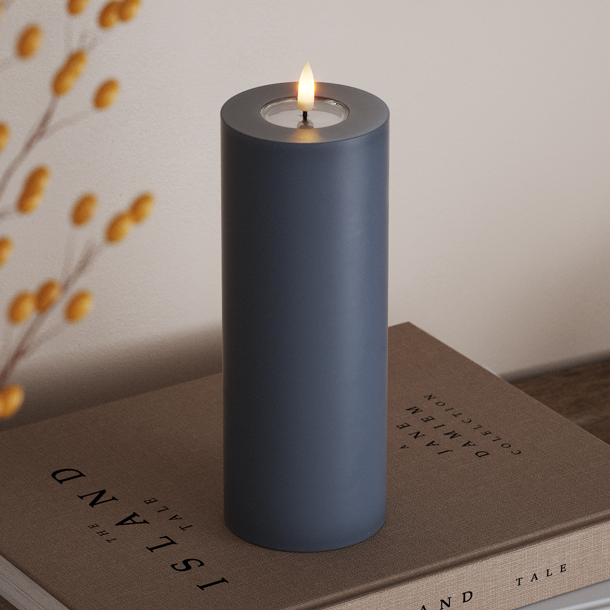 Deluxe Homeart Φωτιστικό μπλοκ LED Ø 7,5 x 20 cm Παγωμένο μπλε Φως μπλοκ LED 3