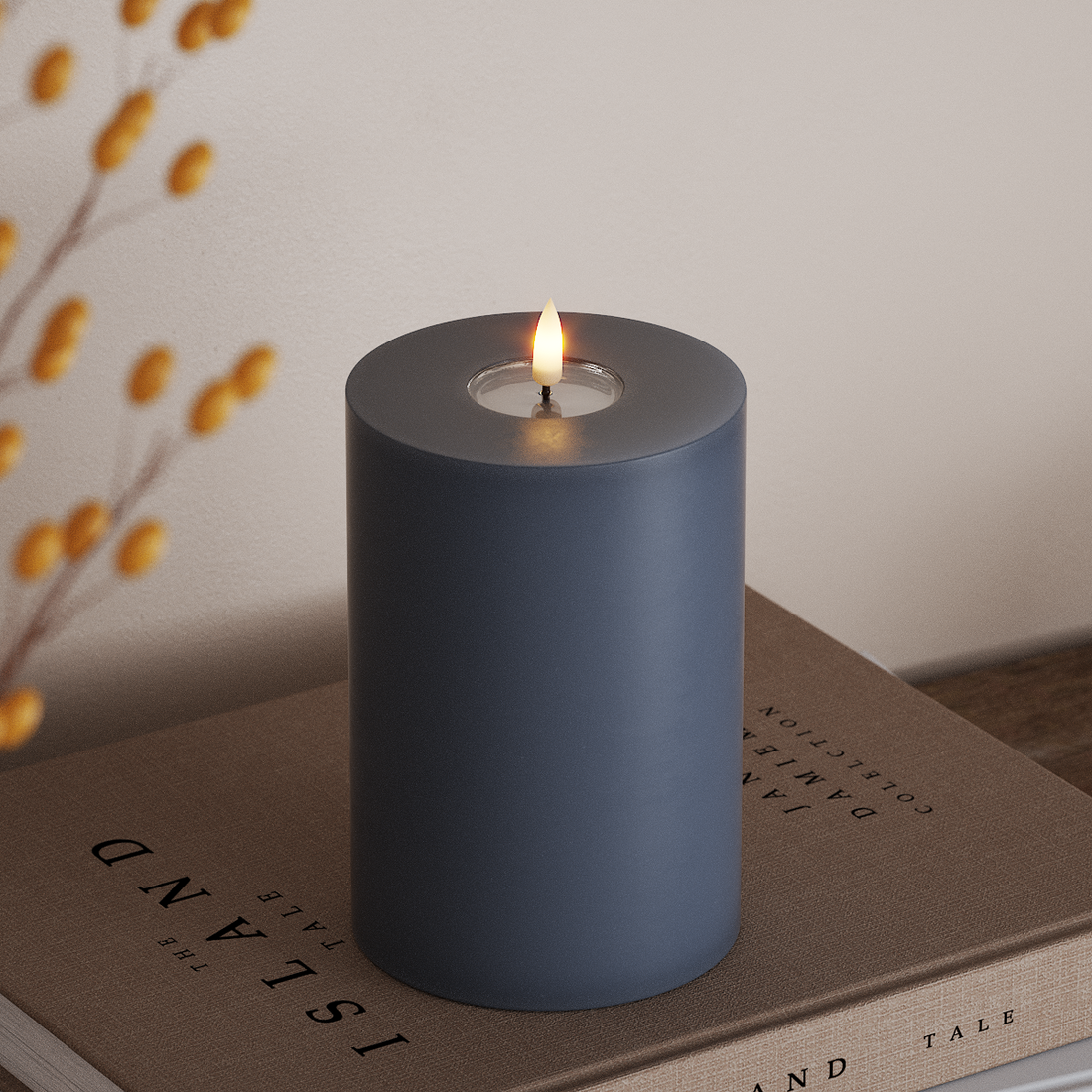 Deluxe Homeart LED Pillar candle Ø 10 x 15 cm Ice Blue LED Pillar candle 4