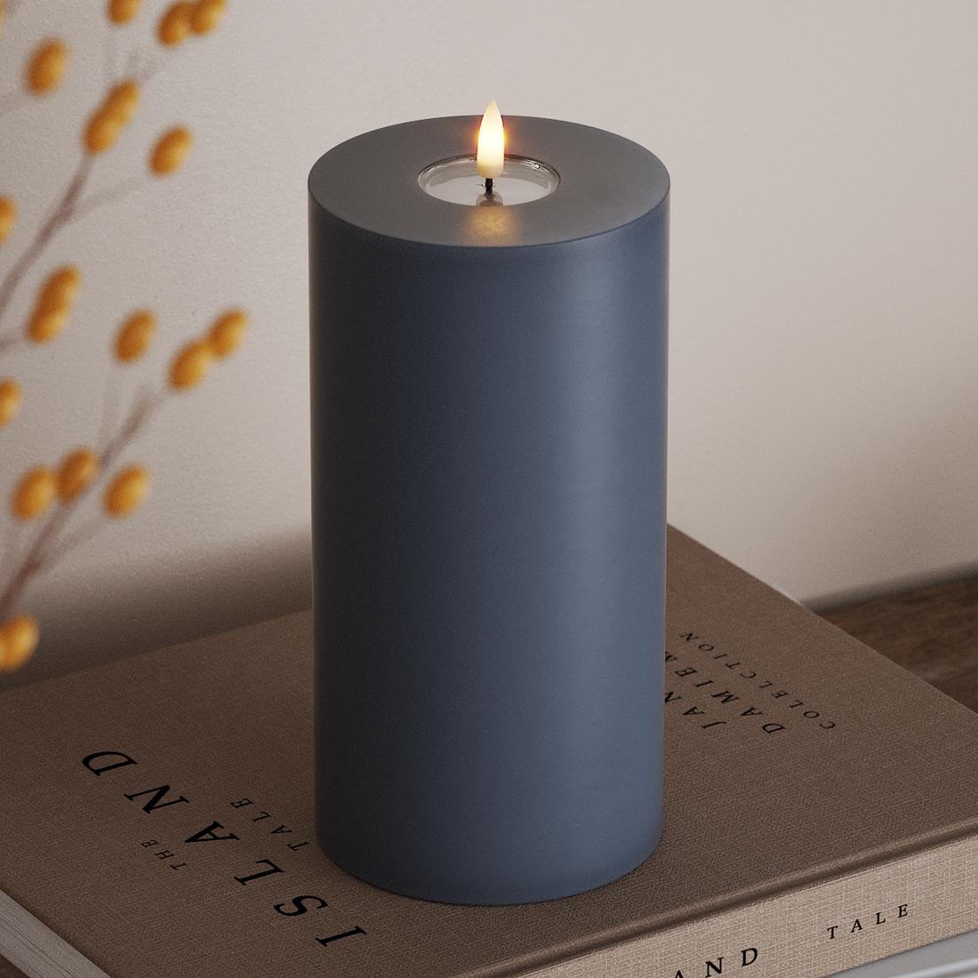 Deluxe Homeart LED Pillar candle Ø 10 x 20 cm Ice Blue LED Pillar candle 4