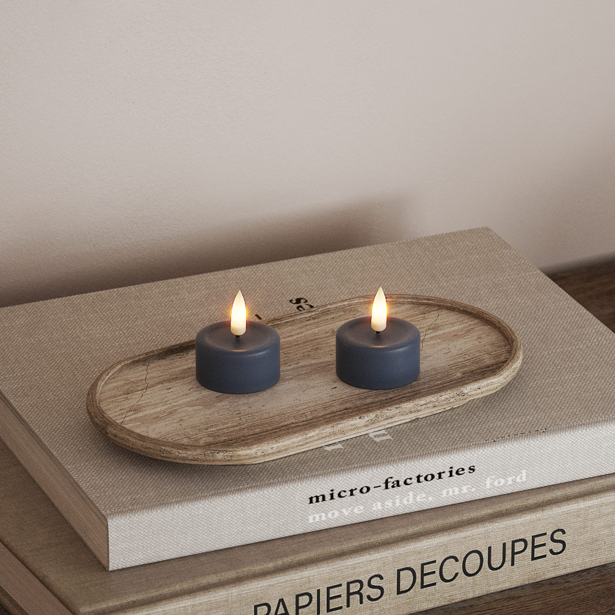 Deluxe Homeart LED čajová svíčka 2ks. Ledově modrá LED čajová svíčka 3