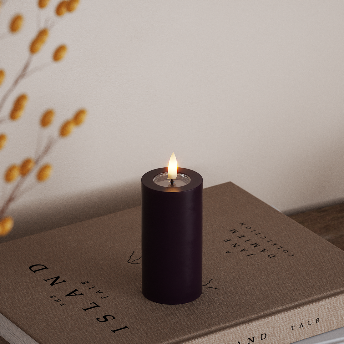 Deluxe Homeart LED plokkvalgusti Ø 5 x 10 cm Tumelilla LED-ploki tuli 4