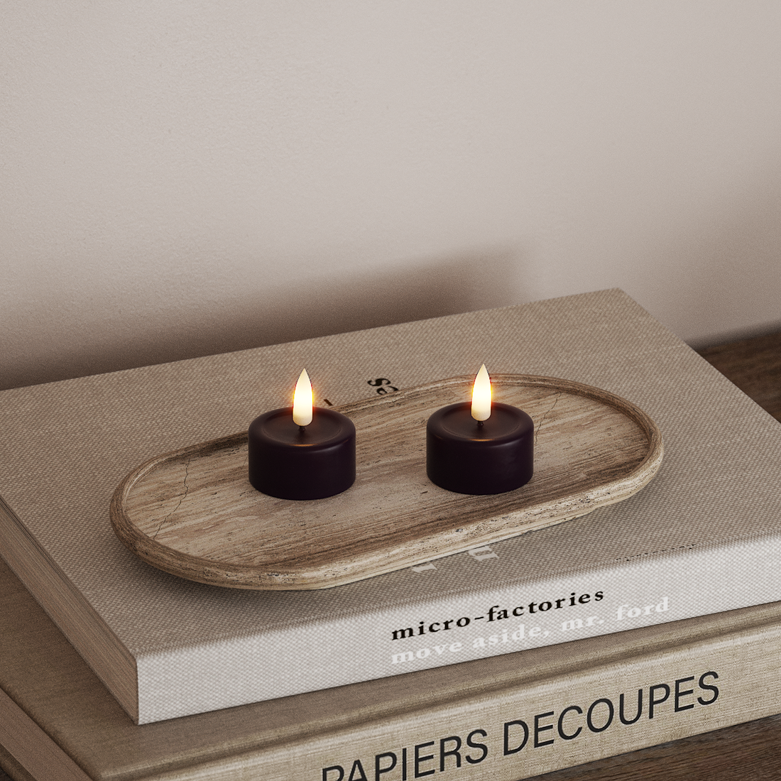 Deluxe Homeart LED-teeküünal 2 tk. Tumelilla LED-teeküünal 4