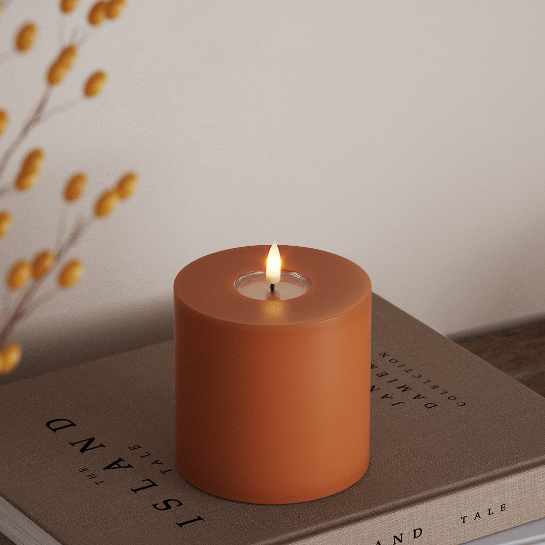 Deluxe Homeart LED blokové světlo Ø 10 x 10 cm Oranžová LED blokové světlo 4